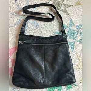 Margot Black Leather Shoulder Bag Purse